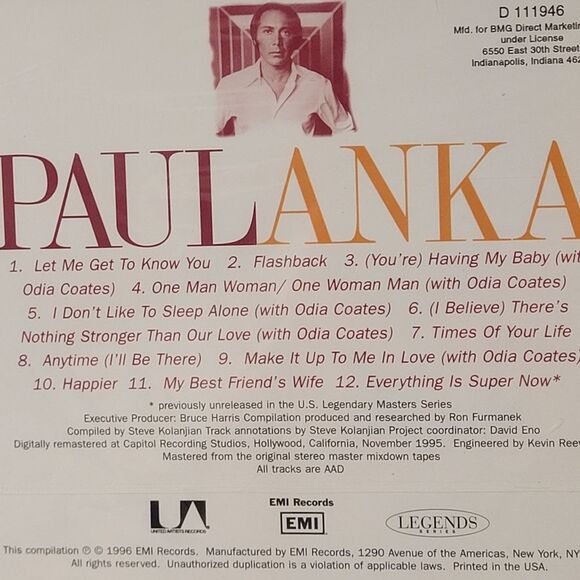 Paul Anka The Best of the United Artists Years 1973 - 1977 CD New Sealed - Picture 3 of 8
